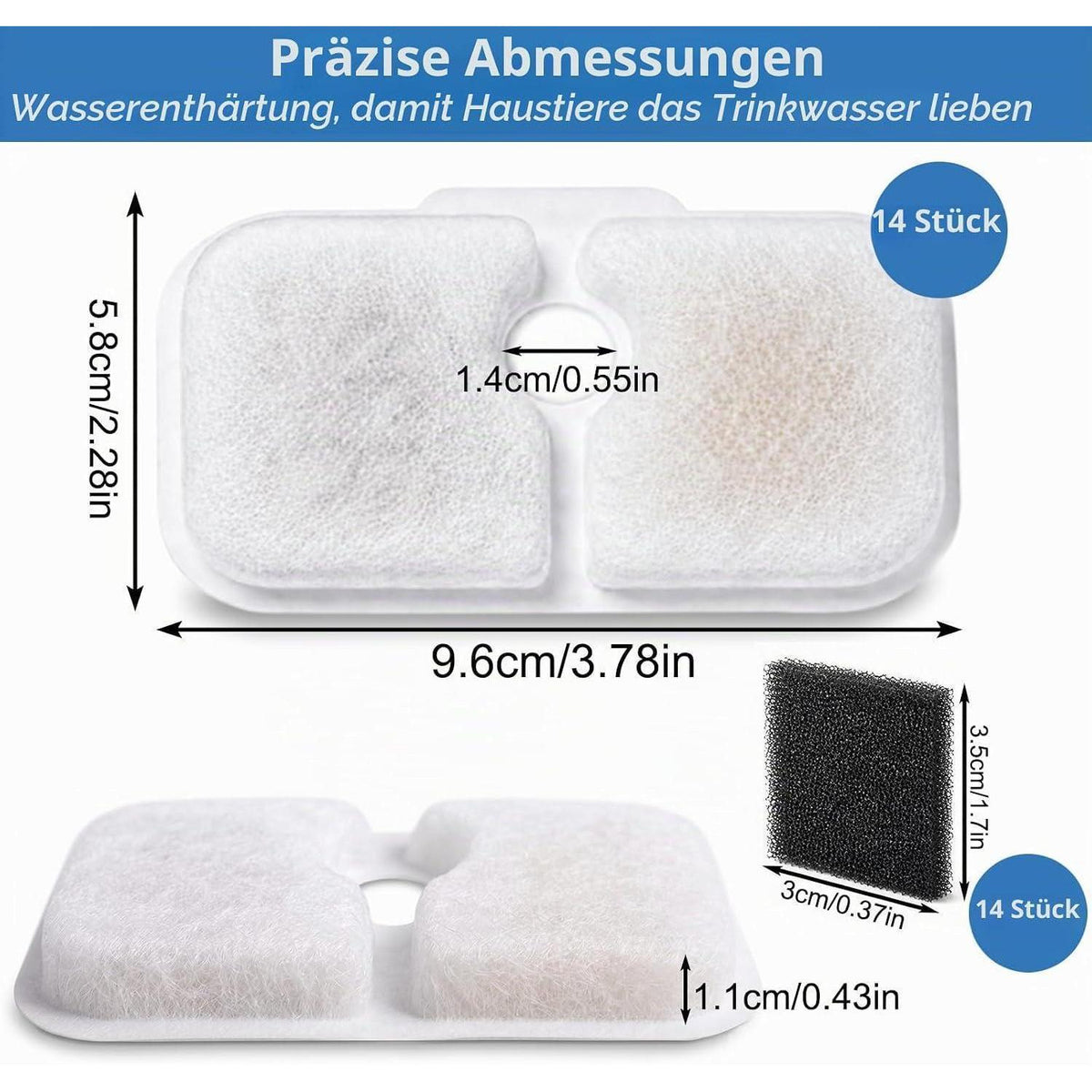 Katzenbrunnen Filter für Petlibro – 36er Pack