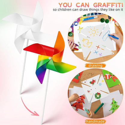 DIY Windrad Bastelset für Kinder – 24 Teile zum Malen & Spielen