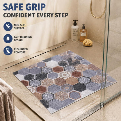Optische Illusion Badematte 60x60 cm – Rutschfest & Modern