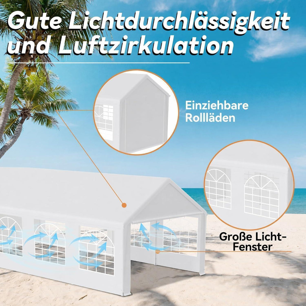 Partyzelt 4x8m – Weißes Garten- & Festzelt mit Zubehör