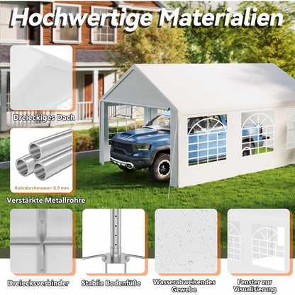 Partyzelt 4x6m – Weißes Garten- & Festzelt mit Zubehör