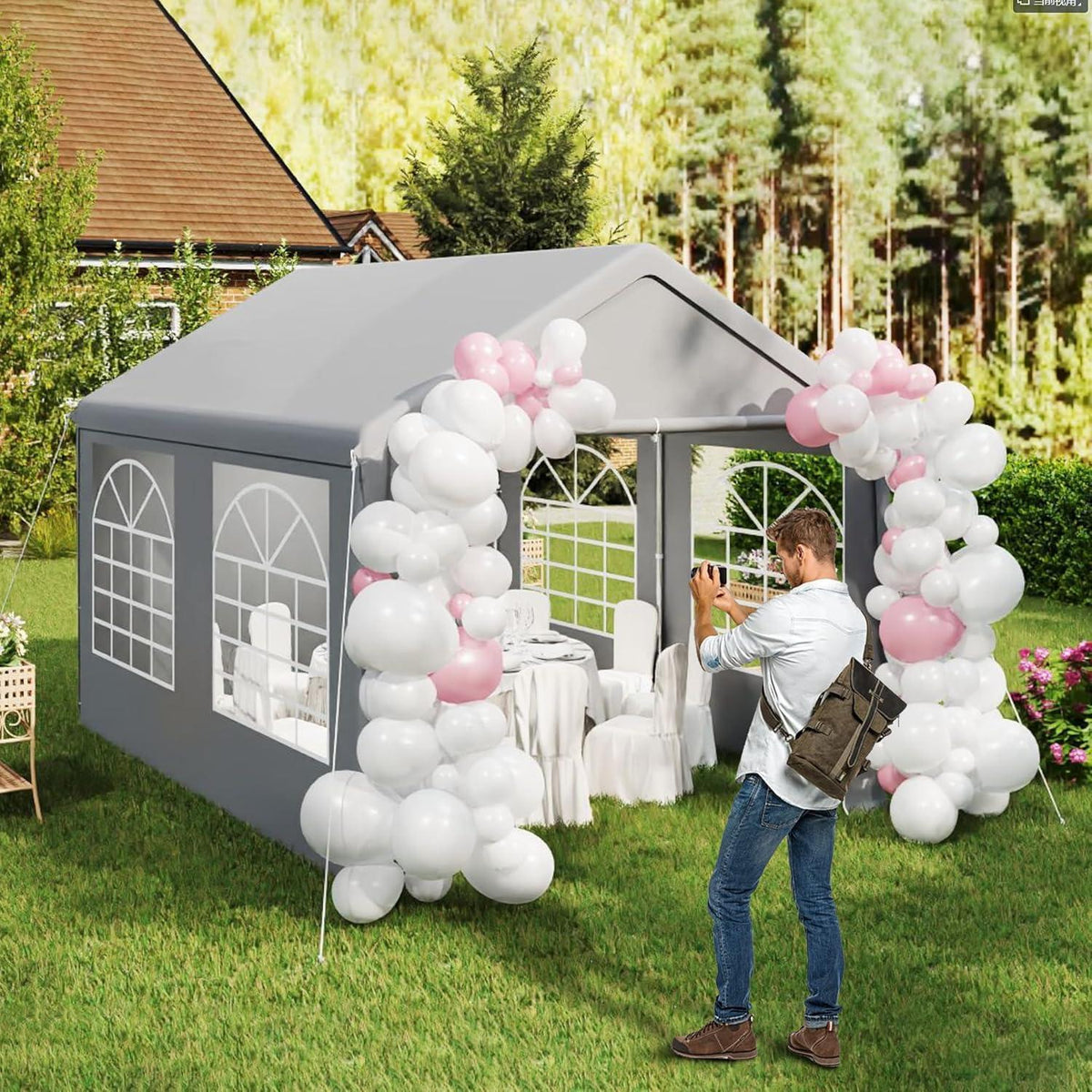 Partyzelt 3x4m Grau – Wasserdicht & UV-Schutz für Garten & Events
