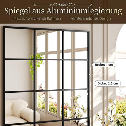 Wandspiegel Gitter Schwarz 70x50 cm – Dekorativer Kosmetikspiegel