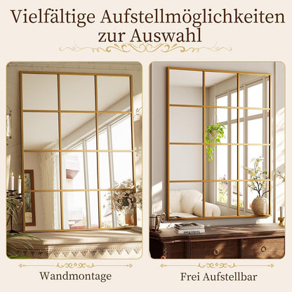 Koonmi Wandspiegel Gitter Gold 100x75 cm