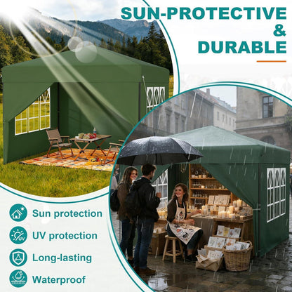 Faltpavillon 2.5x2.5 Wasserdicht & Stabil mit Seitenwänden