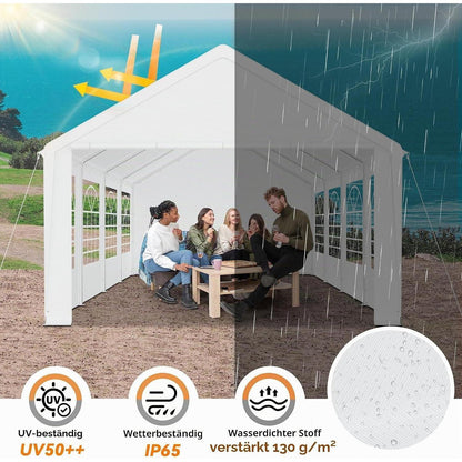 Partyzelt 4x8m Weiß – Stabiler Pavillon mit Seitenwänden
