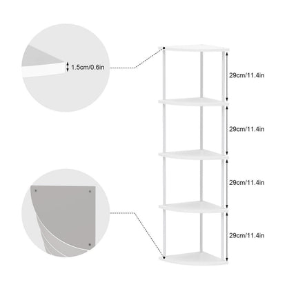 Bücherregal für Kinder, Eckregal, rustikales Braun, 5 Schichten