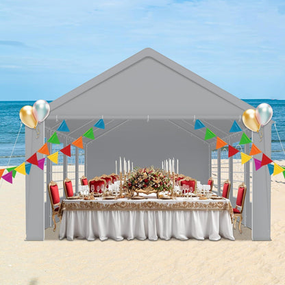 Partyzelt 4x8m Grau – Wasserdicht & Stabil für Garten & Events