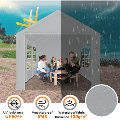 Partyzelt 3x6m Grau – Wasserdicht & Stabil für Garten & Events
