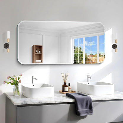 Rechteckiger Wandspiegel 120x60 cm – Rahmenlos für Bad, Schlaf- & Wohnzimmer
