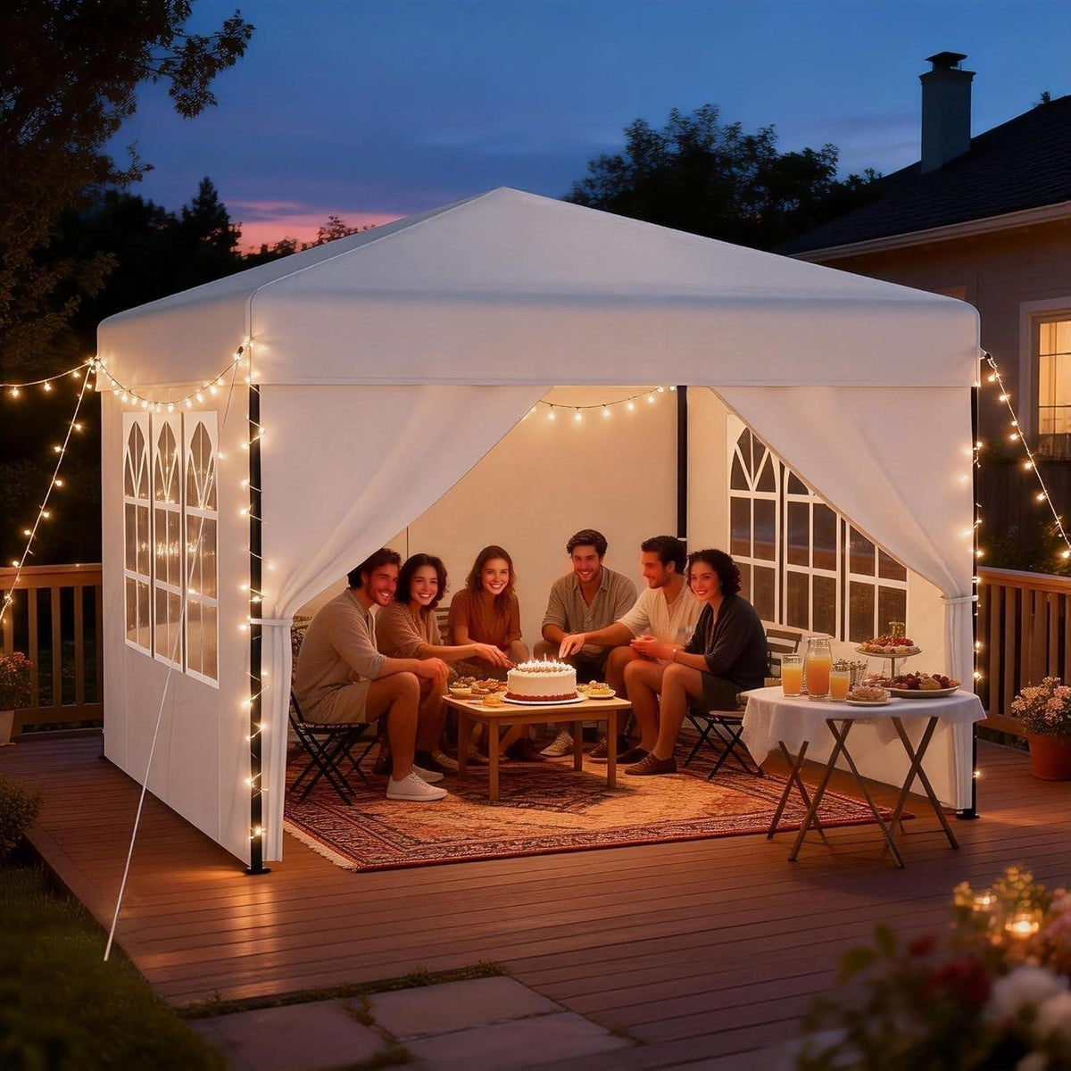 3x3 Pavillon Wasserdicht & Stabil – Partyzelt mit Seitenwänden