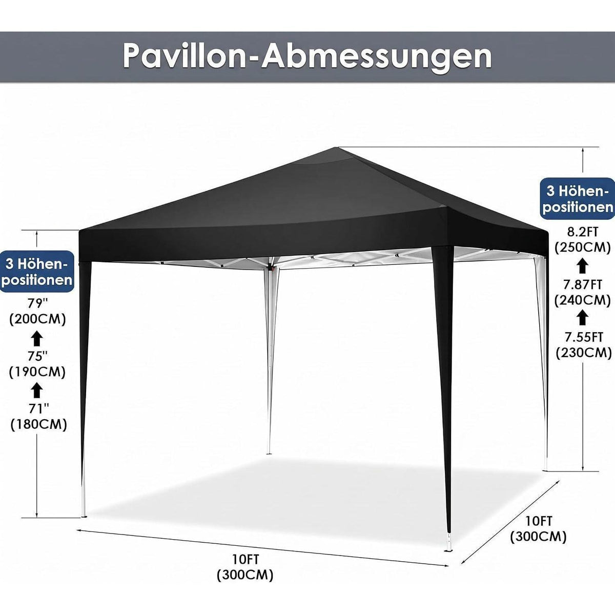 Faltpavillon 3x3 Wasserdicht – Stabil & Winterfest für Garten & Events