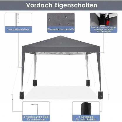 Faltpavillon 3x3 Wasserdicht – Stabil & Winterfest für Garten & Events