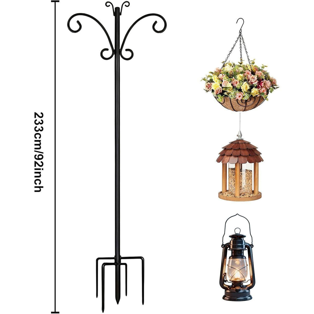Schäferhaken 233cm – Robuster Metall Gartenstecker für Deko & Futter