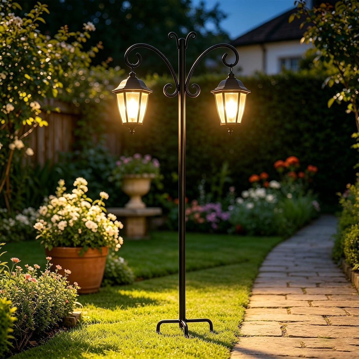 Schäferhaken 233cm – Robuster Metall Gartenstecker für Deko & Futter