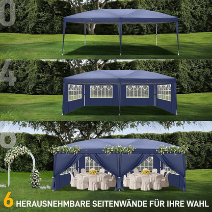 Faltpavillon 3x6m mit Seitenteilen – Wetterfest & Höhenverstellbar