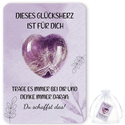 Glücksherz Geschenkset Lila – Mutmacher & Glücksbringer
