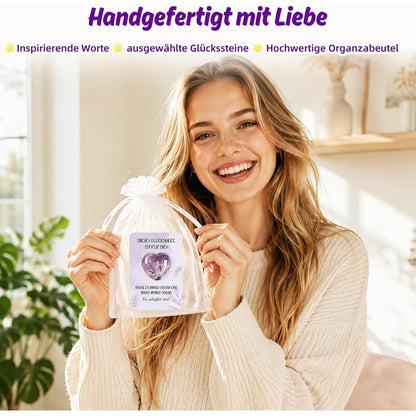 Glücksherz Geschenkset Lila – Mutmacher & Glücksbringer