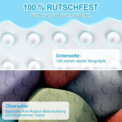 Rutschfeste Duschmatte rund 55cm mit Saugnäpfen
