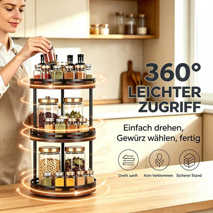 Drehbarer Gewürzregal Organizer 3-stufig für Küche & Bad