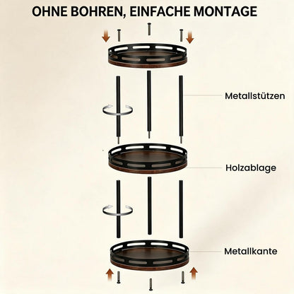 Drehbarer Gewürzregal Organizer 3-stufig für Küche & Bad