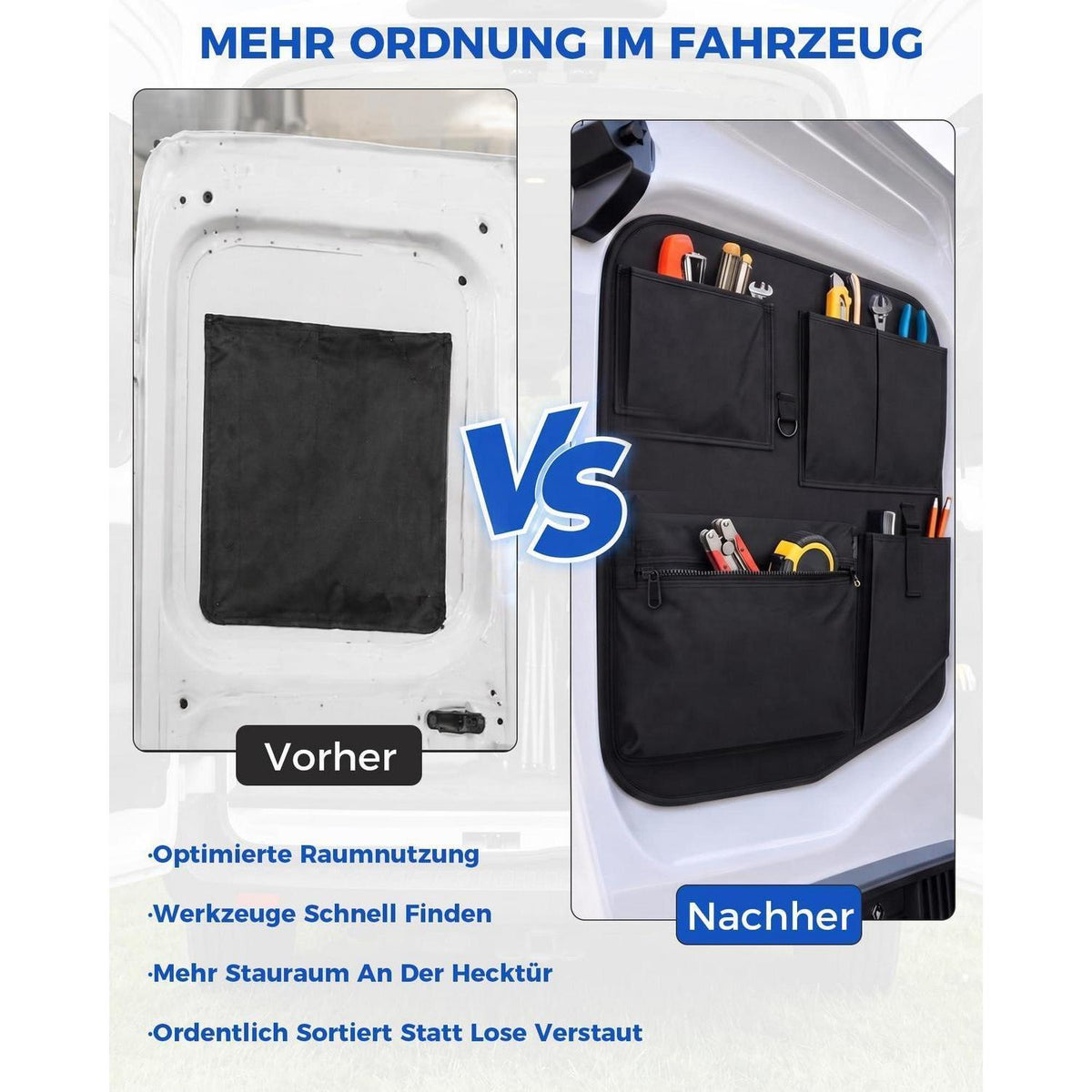 4er Set Kofferraumtaschen Ford Transit Custom 2012-2025