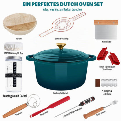 Gusseisen Brotbacktopf 26cm mit Zubehör & Deckel
