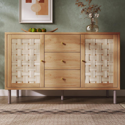 Sideboard Eiche mit 2 Türen & 3 Schubladen – Flexibel & Stabil