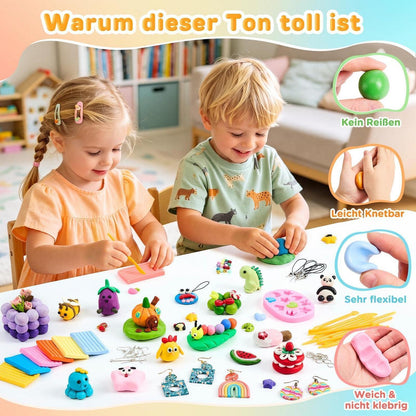 Polymer Clay Set 36 Farben – Modellierton mit Zubehör für Schmuck