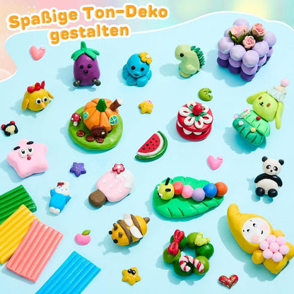 Polymer Clay Set 36 Farben – Modellierton mit Zubehör für Schmuck