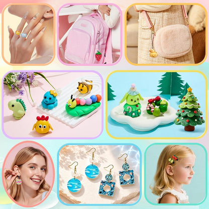 Polymer Clay Set 36 Farben – Modellierton mit Zubehör für Schmuck