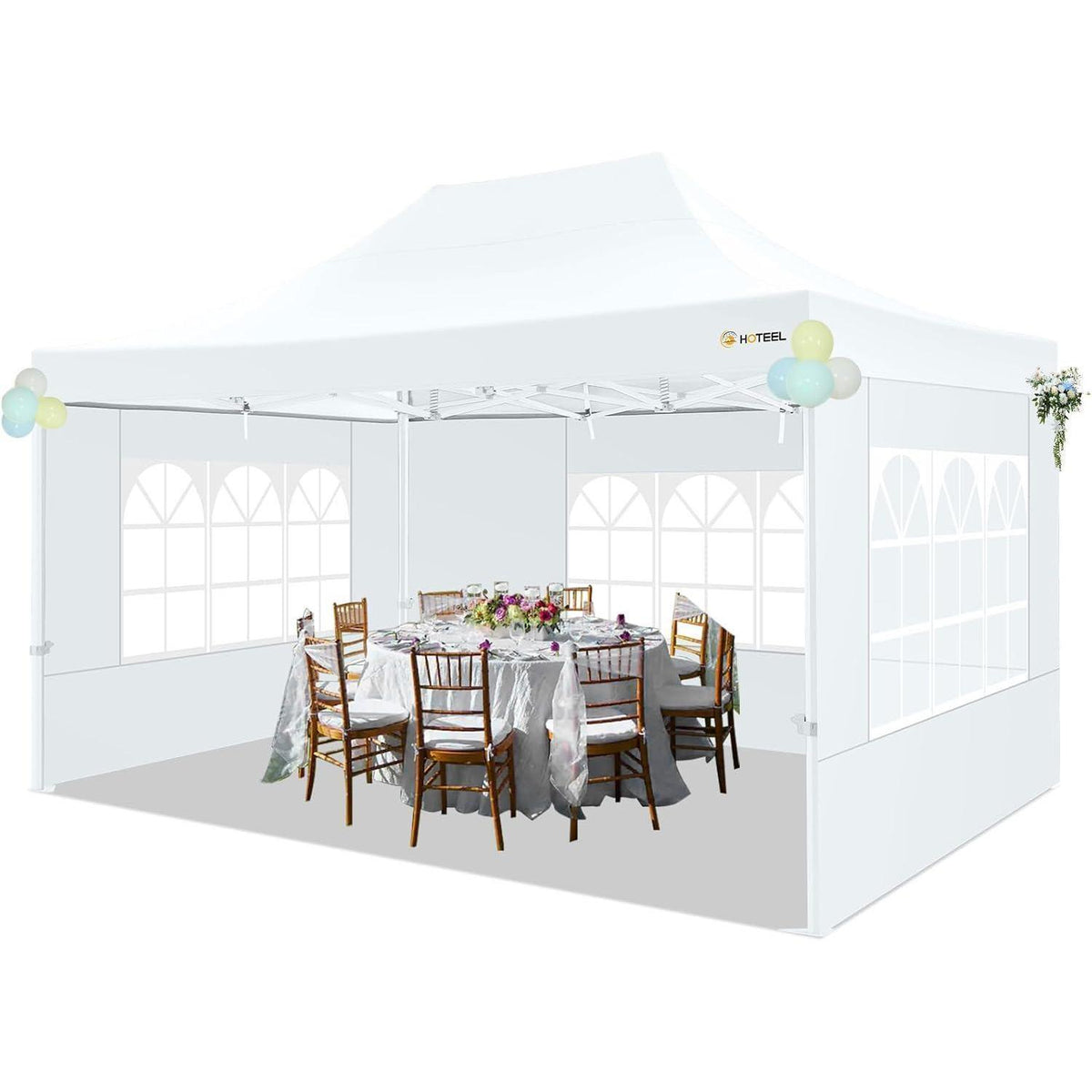 3x4,5m Faltpavillon mit Seitenteilen – Grau