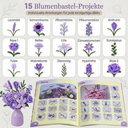 Pfeifenreiniger Blumen Set | 1000tlg. Bastelset für kreative Blumen