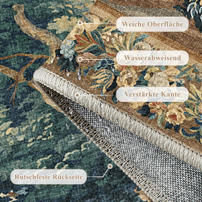 Vintage Teppich 300x400cm – Bunt & Waschbar für Wohnzimmer