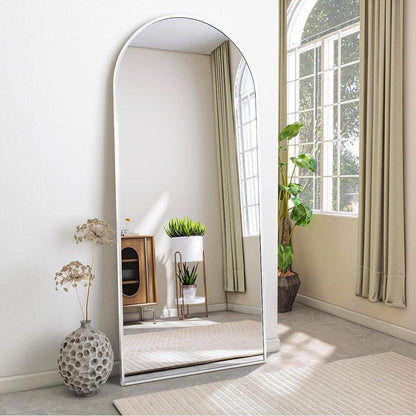 Ganzkörperspiegel Bogenförmig 171x76cm – Stand- & Wandspiegel Weiß
