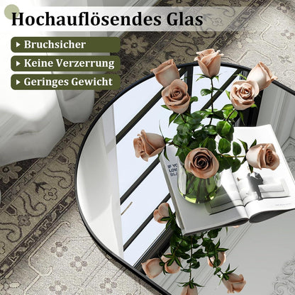 Großer Bogen-Standspiegel 192x115 cm – Steh- & Wandspiegel Schwarz