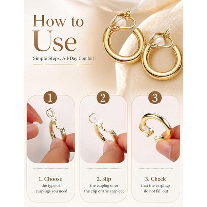 11 Paar Ohrclips Damen Ohne Ohrlöcher | Zirkonia & 14K Gold Optik
