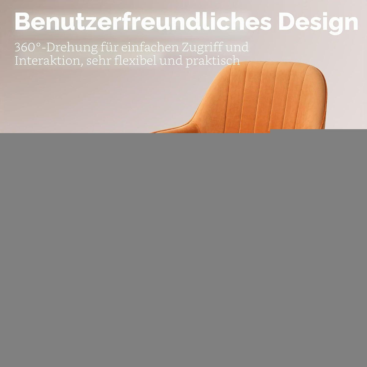 Esszimmerstühle 6er Set, 360° Drehbar, Braun Samt