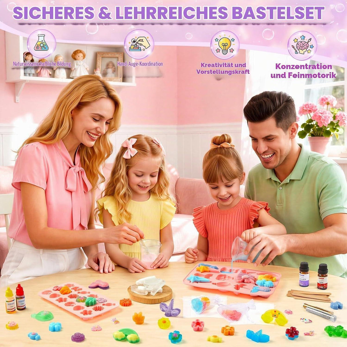 DIY Seife Kinder Set – Seifenherstellung Basteln mit Formen & Farben