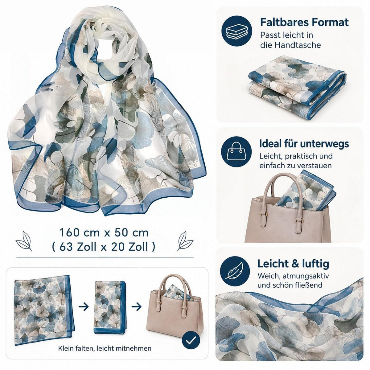 Chiffon Schal Damen leicht & elegant bunt