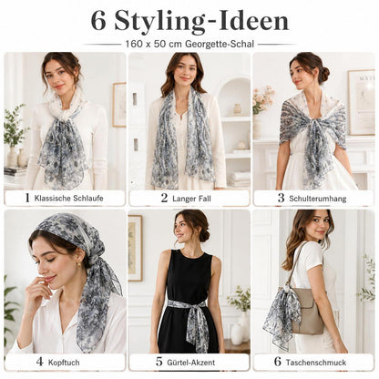 Chiffon Schal Damen mit Punkten, leicht und luftig