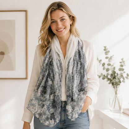 Chiffon Schal Damen mit Punkten, leicht und luftig