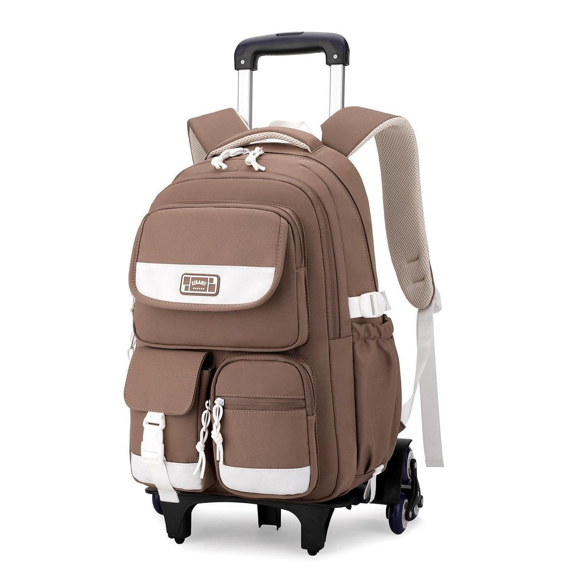 Schulrucksack mit Rollen für Mädchen – Braun, 27L