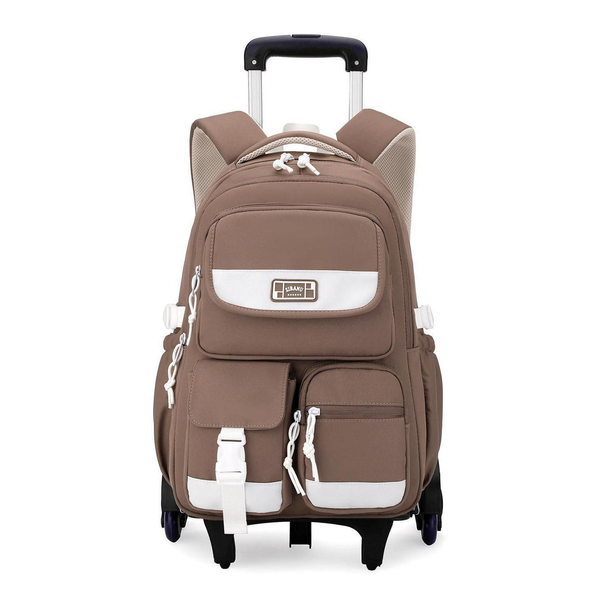 Schulrucksack mit Rollen für Mädchen – Braun, 27L