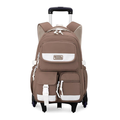 Schulrucksack mit Rollen für Mädchen – Braun, 27L