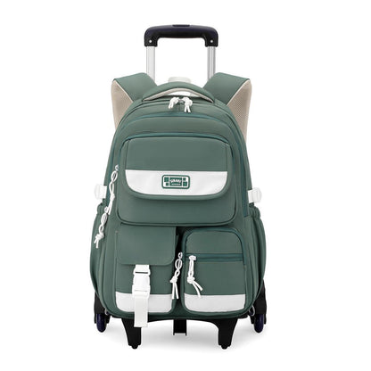 Schulrucksack mit Rollen für Mädchen – Grün, 27L