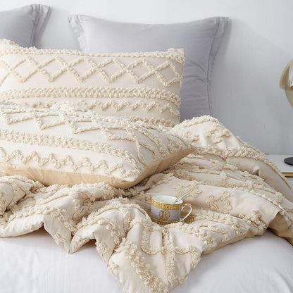 Bettwäsche-Set Boho Beige 200x200cm Getuftet Baumwolle