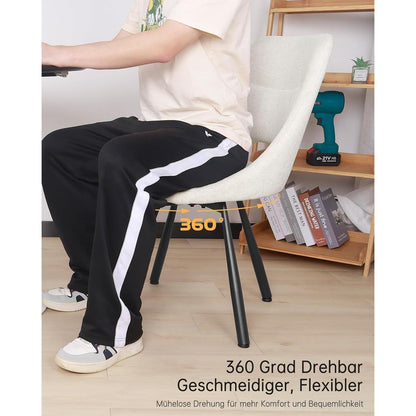 Drehbare Esszimmerstühle Set 4 – Beige, & Ergonomisch