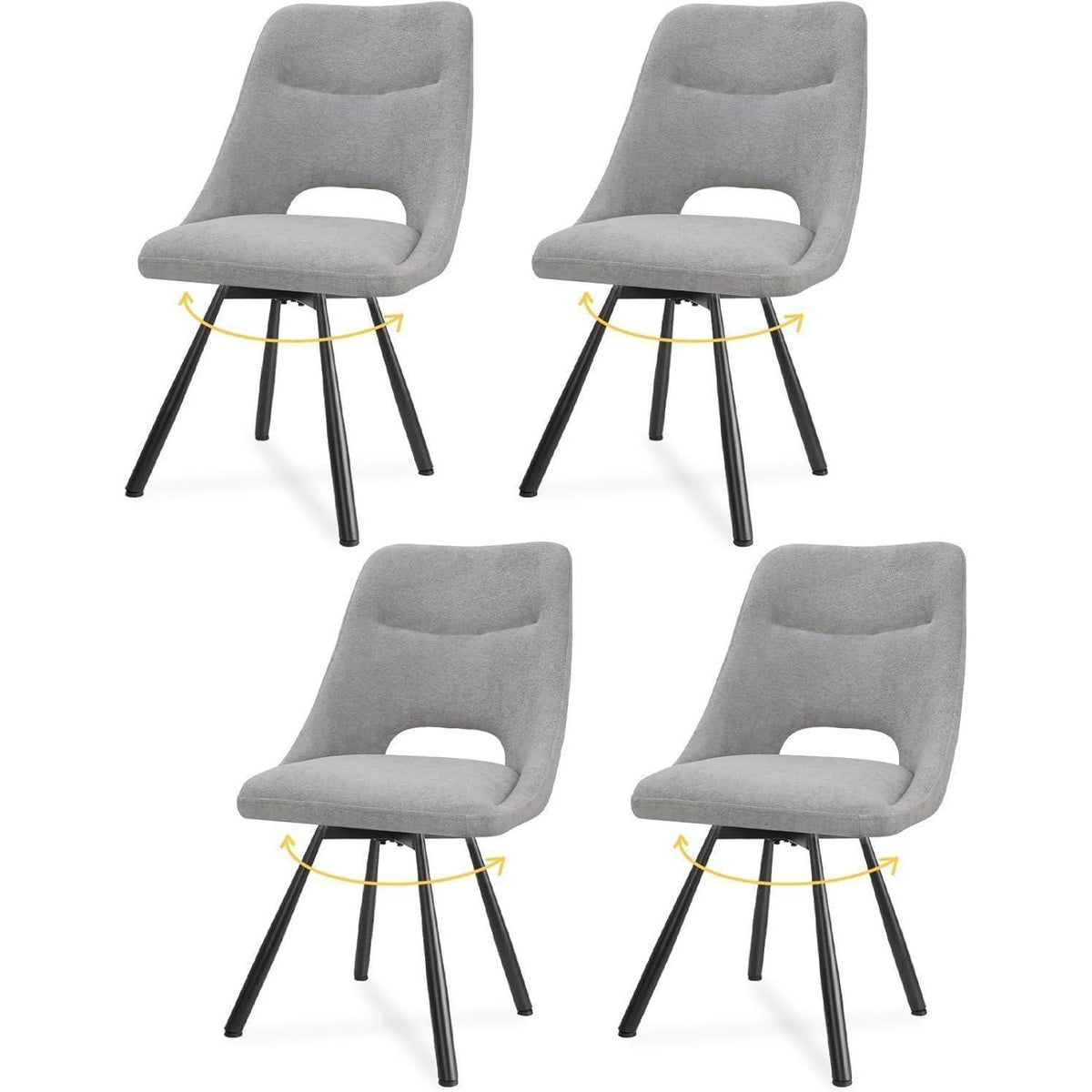 Drehbarer Esszimmerstuhl Set Grau | Ergonomisch & Bequem