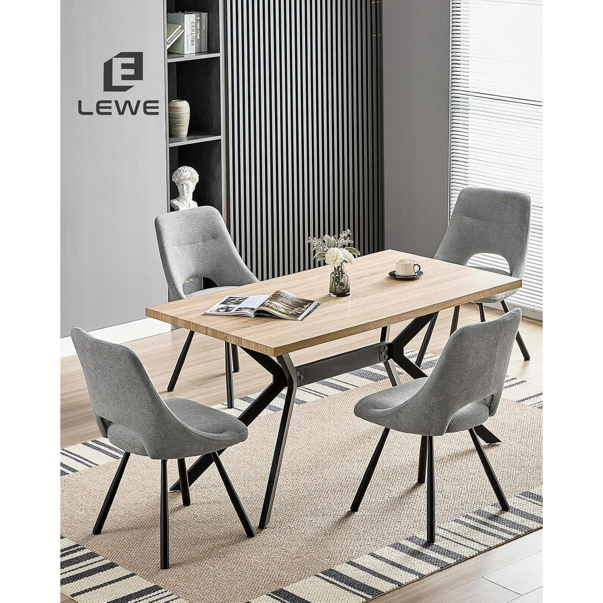 Drehbarer Esszimmerstuhl Set Grau | Ergonomisch & Bequem